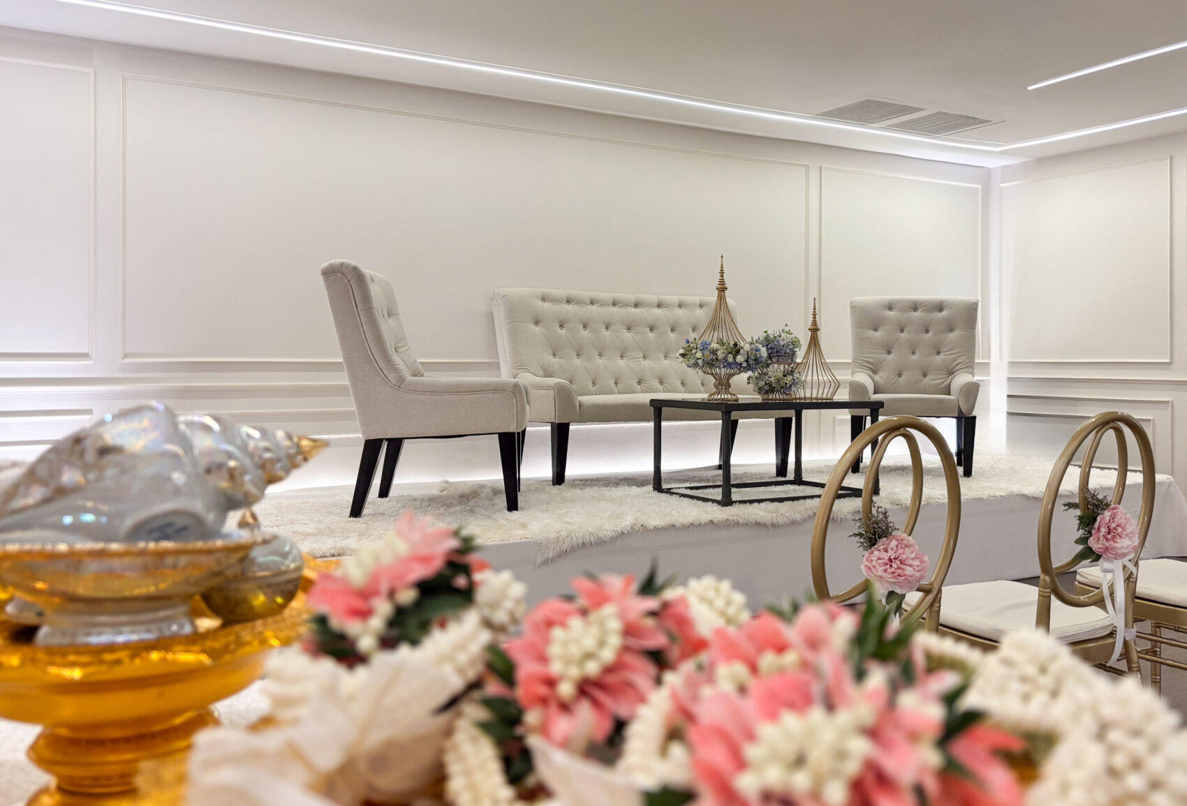 destination wedding ceremony Thailand floral setup Bangkok Sukhumvit wedding venue